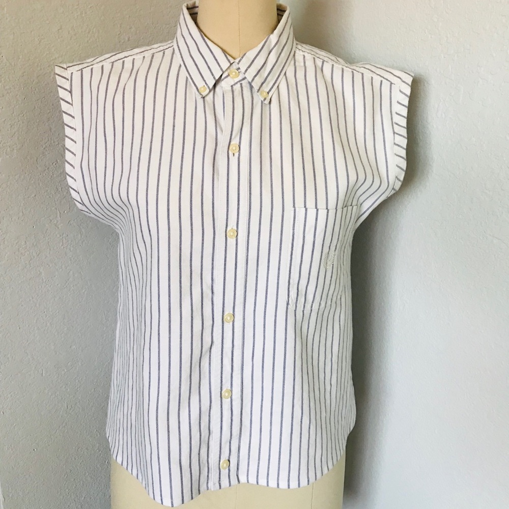 (2/$15) Jacquard Stripe Sleeveless Blouse